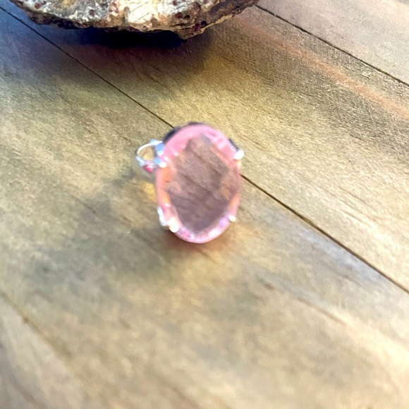 Barbie Pink Kunzite Facet Gemstone Boho Ring - Picture 7 of 8